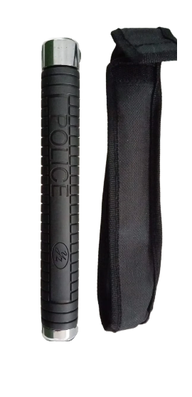 Expandable Baton with Rubber Grip – Police Extension Steel Baton